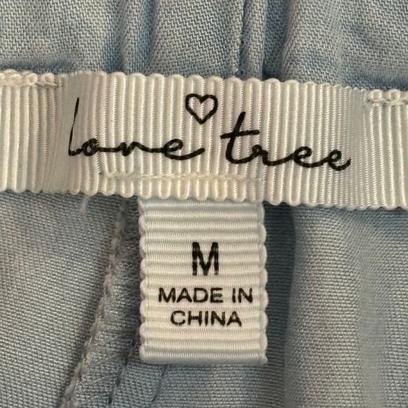 LOVE TREE Light Blue Tencil Wide Leg Ankle Cropped Pants Women’s M - Picture 2 of 12